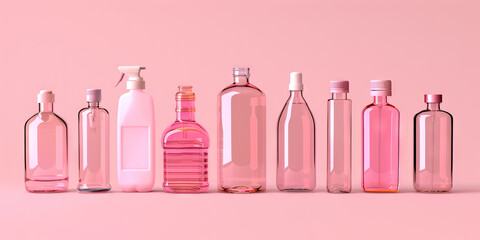 Rose Pink Plastic Bottles: Less common but used for some cosmetic and health products, rose pink bottles can be recycled into new