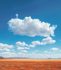Arid Desert Landscape with Dramatic Cloudscape