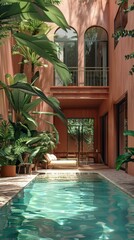 Tranquil Tropical Oasis Swimming Pool