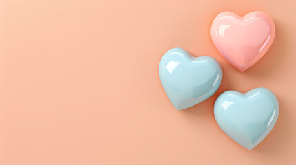 3D rendering of heart shape, Valentine's Day concept