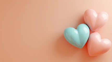 3D rendering of heart shape, Valentine's Day concept