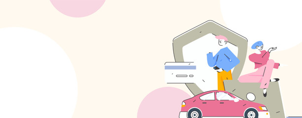 Buy insurance for car flat character vector concept operation illustration
