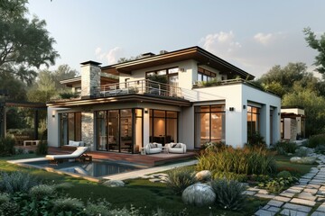 Modern Luxury Villa with Pool and Garden