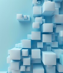 Abstract Blue Cube Background