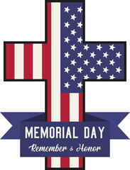 Fototapeta premium American cross memorial day