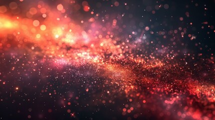 Fototapeta premium Red and Orange Stardust Flowing through the Cosmos in Space