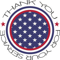 Thank you for your service american patriotic vector