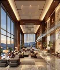 A Grand Luxurious Hotel Lobby