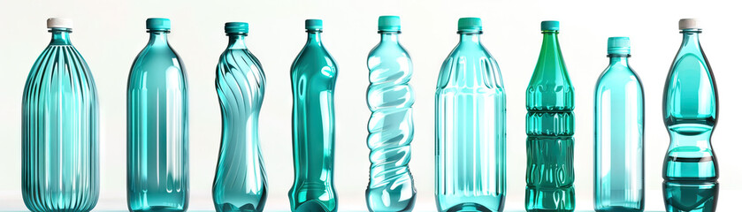 Teal Plastic Bottles: Less common but used for some cleaning and household products, teal bottles can be recycled into new