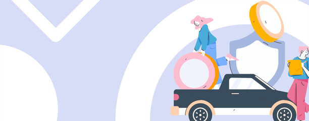 Buy insurance for car flat character vector concept operation illustration  © Lyn Lee