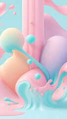 modern background with 3d fluid shapes and a pastel color palette.