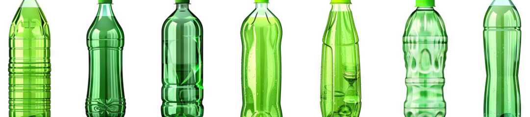 Green Plastic Bottles: Typically used for beverage containers like juice and sports drinks, green bottles can be recycled into new