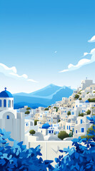 Fototapeta premium greece background for social media. illustration