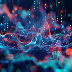 Vibrant Multivariate Data Visualization Landscape Showcasing Intricate Patterns and Dynamic Energy Flows