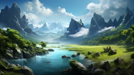 Peaceful Tropical Rainforest Scene