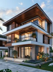 Modern House with Pool and Courtyard