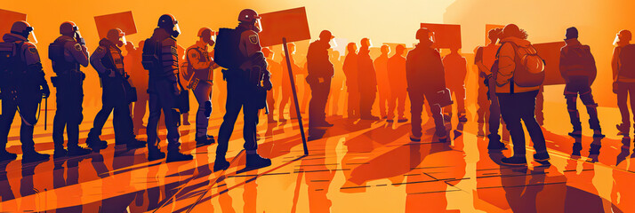 Conflict Management (Orange): Signifies the management of conflicts and disagreements that may arise between protesters and law enforcement during protests