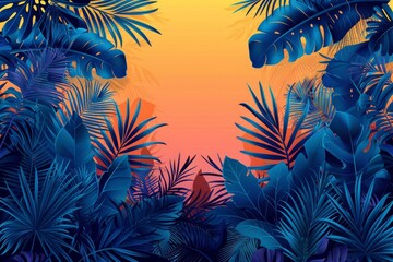 Tropical Rainforest Plant Life Illustration