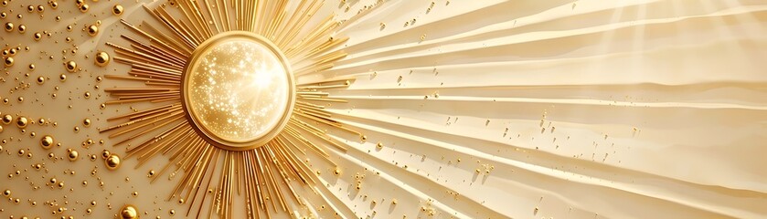 Obraz premium Radiant Golden Sunburst Luxury Background with Warm Metallic Glow and Textured Granular Pattern
