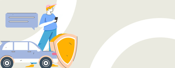 Buy insurance for car flat character vector concept operation illustration  © Lyn Lee