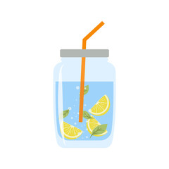 Drink more water. Stay hydrated. Glass, Plastic free, zero waste concept. Various bottles, glass, flask. Cute trendy vector illustration. Summer cold drink. Drink more water.