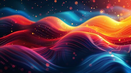 Obraz premium Colorful Waves 3D Abstract Geometric