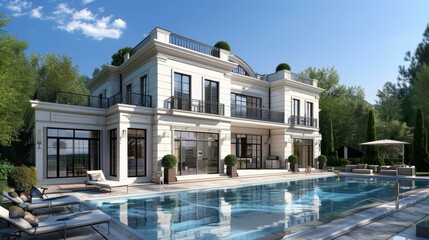 Modern Villa with Pool and Yard