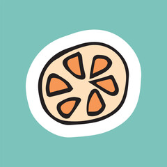 strawberry. a pineapple. coconut. cherry. cherry. fruits. sweet. ripe. cute sticker. food. vector. sticker. doodle drawing. retro palette. with a white outline.