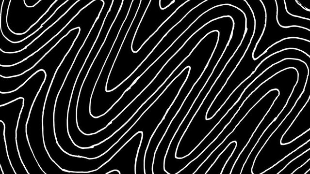 White wiggly hand drawn abstract curvy line pattern doodle overlay animation 