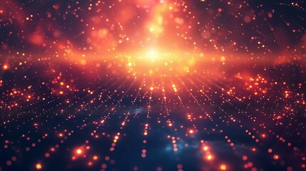 Obraz premium Red Blue Light Flare Particle Galaxy Universe