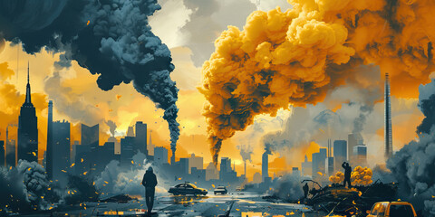 Environmental justice yellow planet working for a better world. 