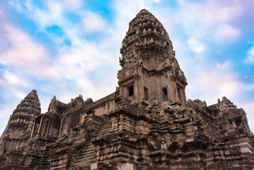 Angkor Wat, ancient temple ruins in Cambodia