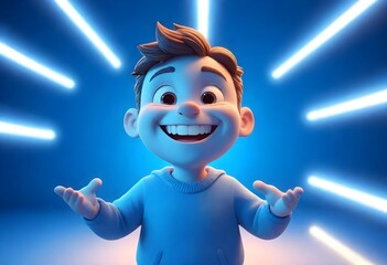 3d cartoon character front photo