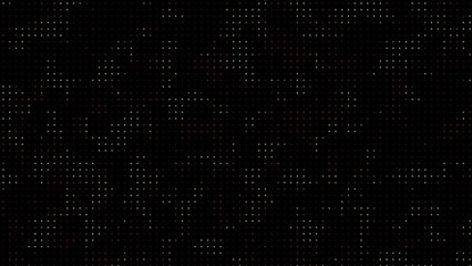 Abstract technological background of yellow and pink dots that light up and go out in a random order. Animated digital background.