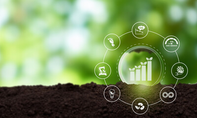 Green growth and sustainable development concept. Investing in renewable energy, eco-friendly...