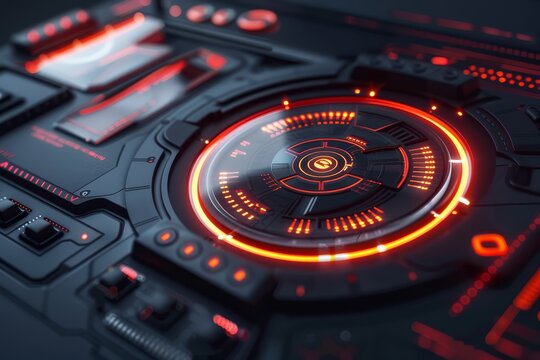 Digital lock interface, closeup, showcasing advanced security features, futuristic tone, Complementary Color Scheme