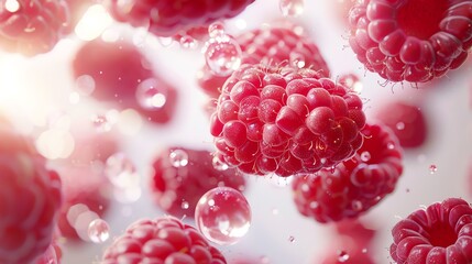 Indulge in the tantalizing allure of digitally sculpted raspberries