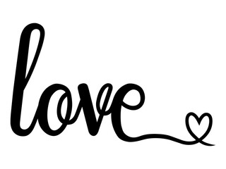 Love lettering Heart Background Illustration