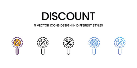 Discount icons vector set stock illustration.