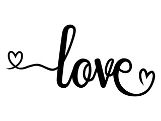 Love lettering Heart Background Illustration