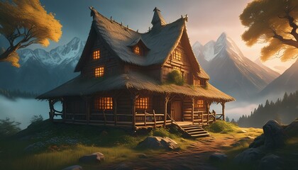 Obraz premium An ancient design of a house 