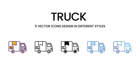 Truck icons vector set stock illustration.