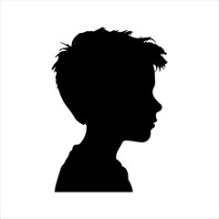 Child boy silhouette isolated on white background. Child boy icon vector illustration design.