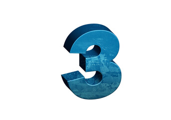 Number Three 3D text in Blue Color And Blue Lines, number 3 Blue color report, progress, transparent, PNG