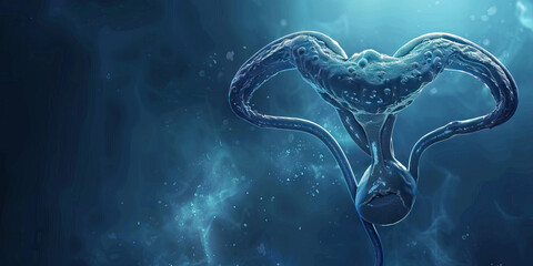 Reproductive health blue. Importance of medical life of choice. Close up of health.