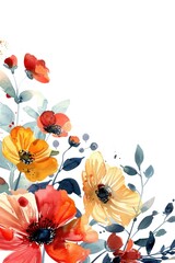 Soft watercolor blooms creating an elegant corner arrangement