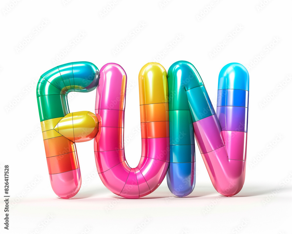 Fototapete ai generated photo with inflatable multicolored letters 