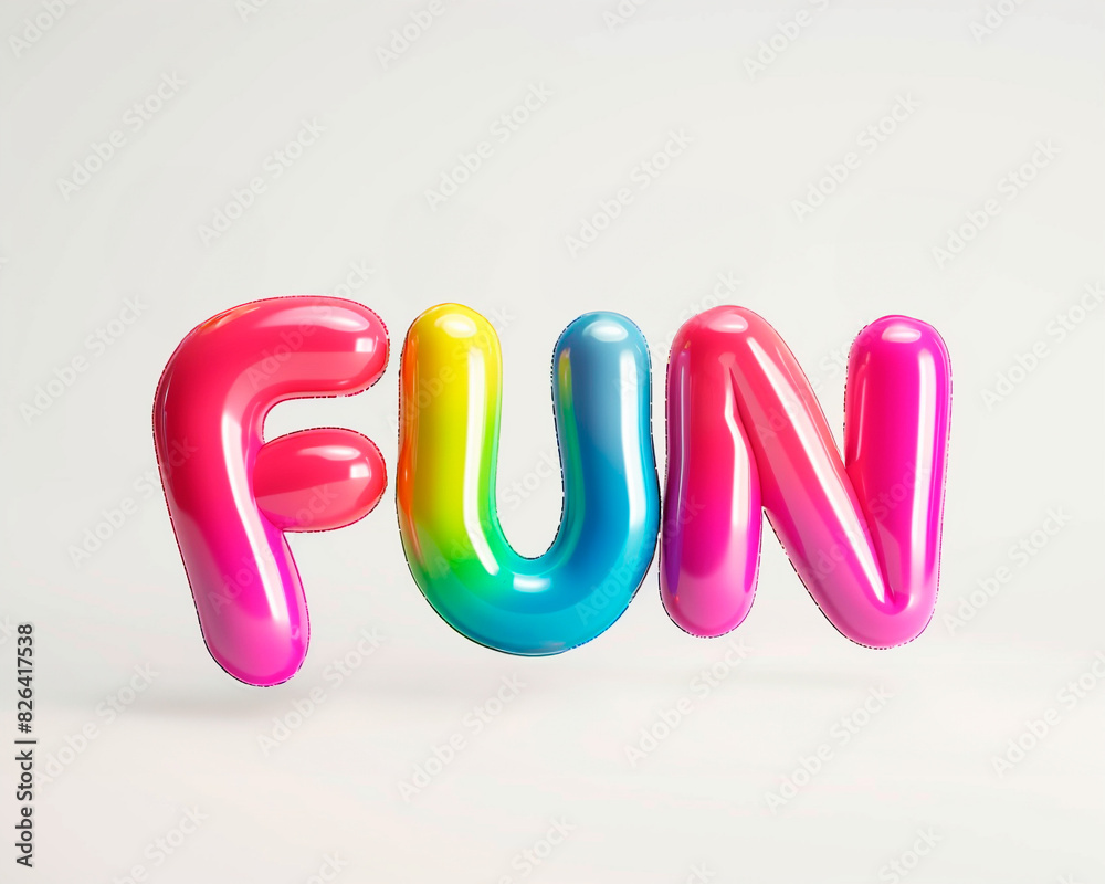 Fototapete ai generated photo with inflatable multicolored letters 