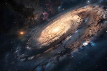 Fototapeta premium Captivating Spiral Galaxy in the Cosmic Vastness of the Universe