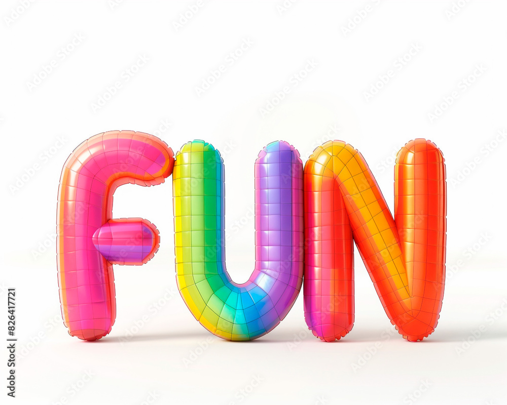 Fototapete ai generated photo with inflatable multicolored letters 